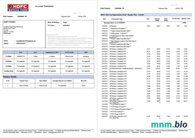 India Global IME wyciąg z konta bankowego szablon Worda i PDF, 2 stronas